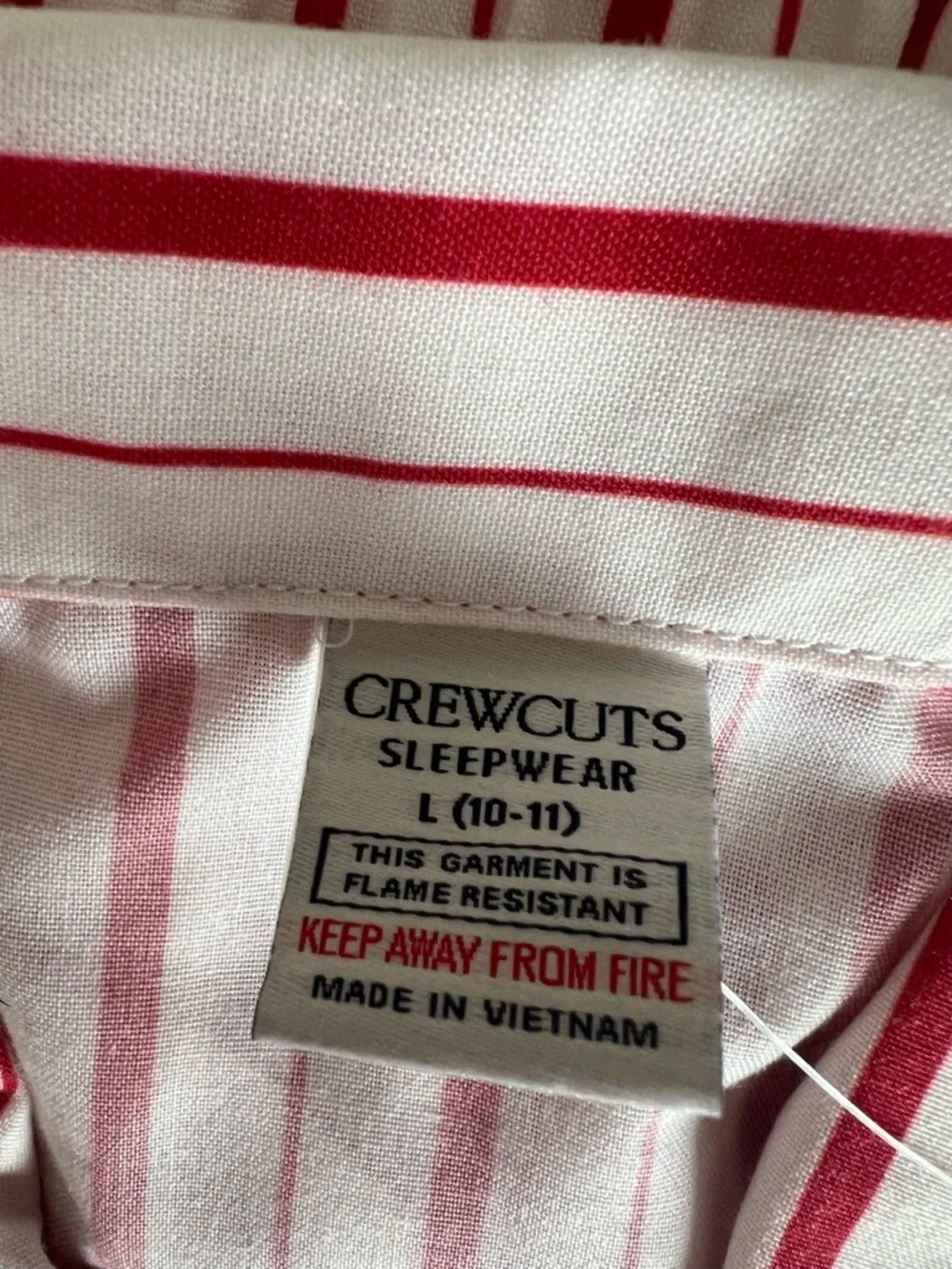 J Crew Crewcuts Kids Woven Sleep Set Size L (10-11) Red And White